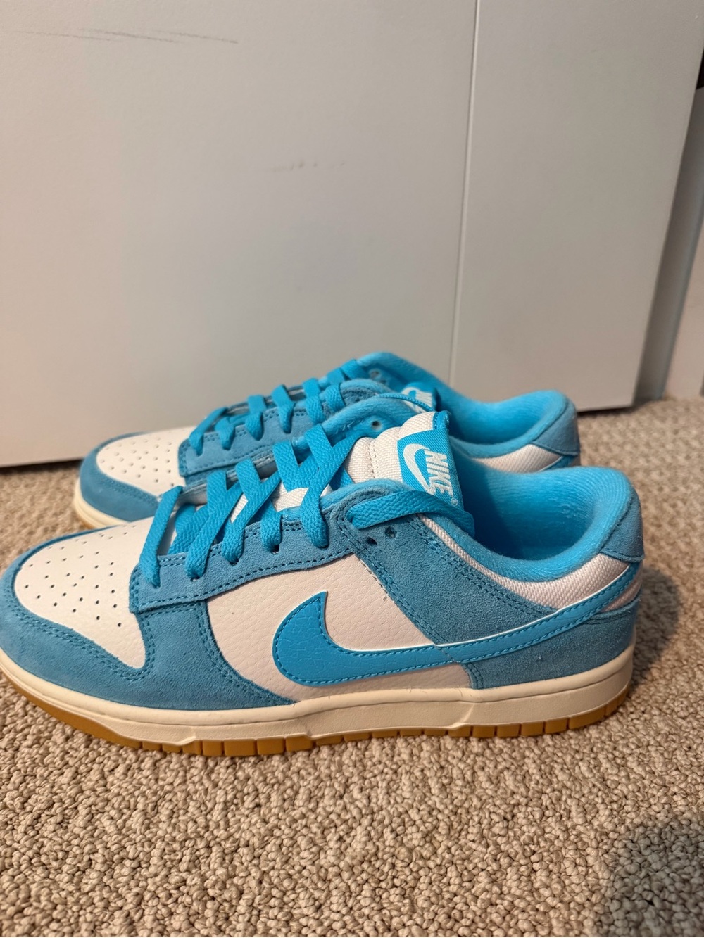 Nike Kids Low-Top Sneakers in Light Blue and White